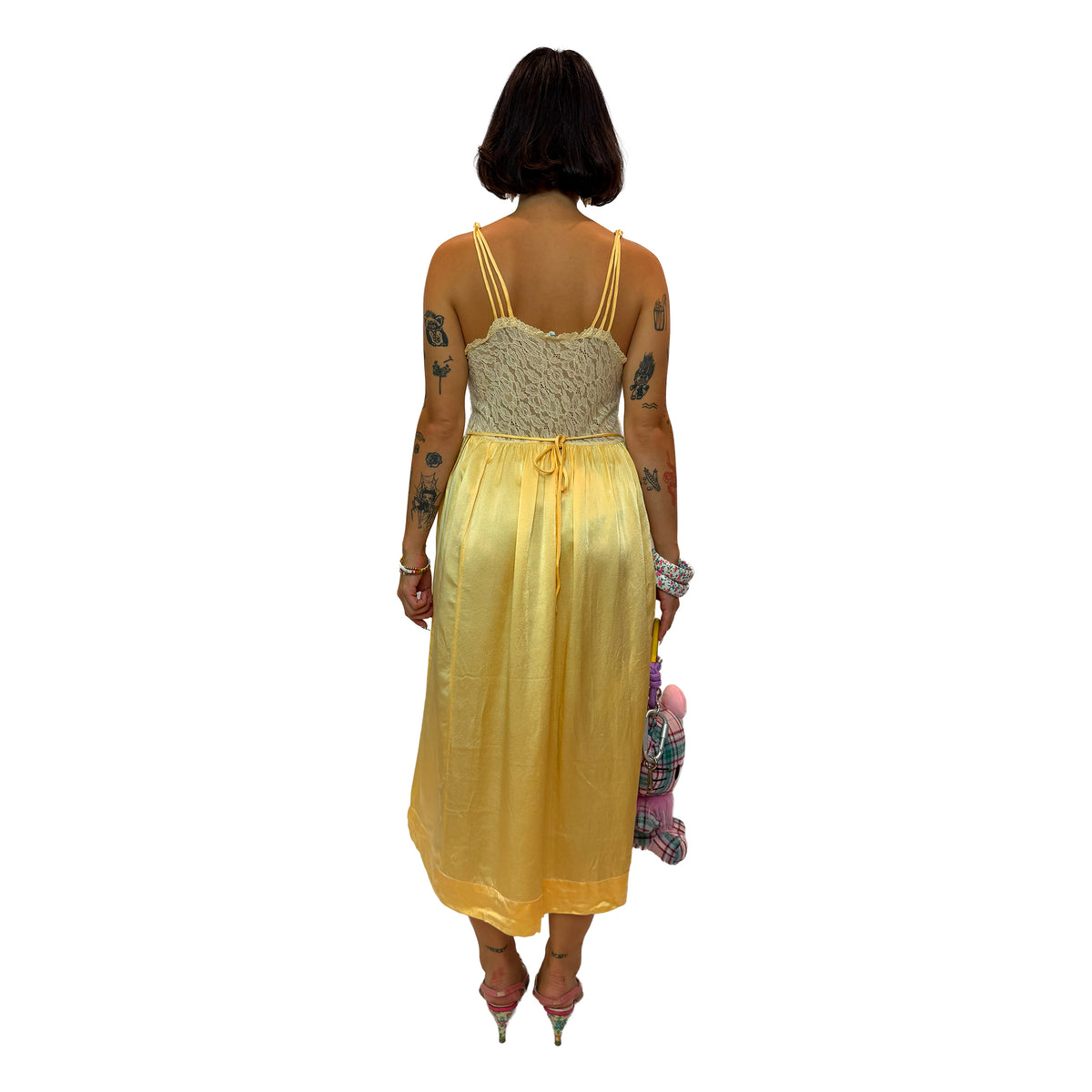 Butter Yellow Lace Slip Dress